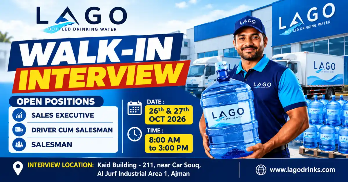 Lago Water Walk-In Interview Ajman 2026